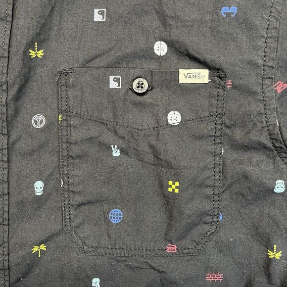 Vans AOP Wallop Woven Button-Up Shirt Men’s M Black VN0A53VGBLK - Picture 3 of 11